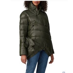 Universal Standard Green‎ Puffer Coat Asymmetrical Wrap Tie Size M
